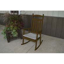High-quality, knot-free yellow pine for long-lasting durability Classic porch rocking chair styling Woodworkers select each piece of wood for its grain and other individual characteristics Available in stunning paint colors or beautiful stains 100% acrylic exterior paint resists peeling and flaking Stained with Natural-Kote, a soy-based wood stain that will rejuvenate, preserve and protect your furniture