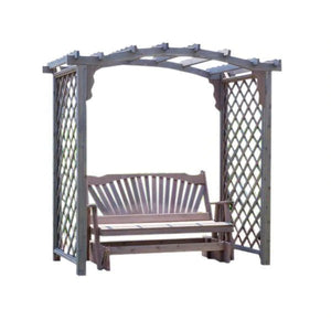5 Foot Wide Jamesport Cedar Arbor with Glider by A&L Furniture